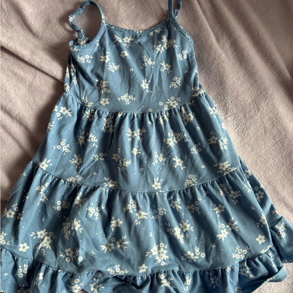 Floral Blue Sleeveless Dress